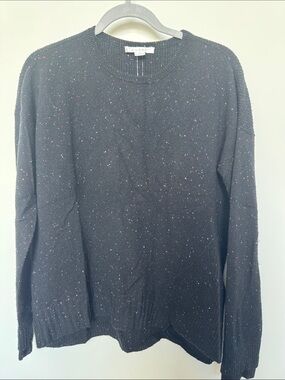 Black Speckled 100% Cashmere Sweater